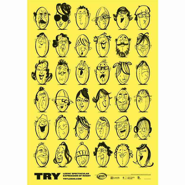 Poster for Rugby World cup events, Leeds, 2015